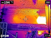 infrared view of the hot spot after it has been repaired with IGS Hot-tek solution